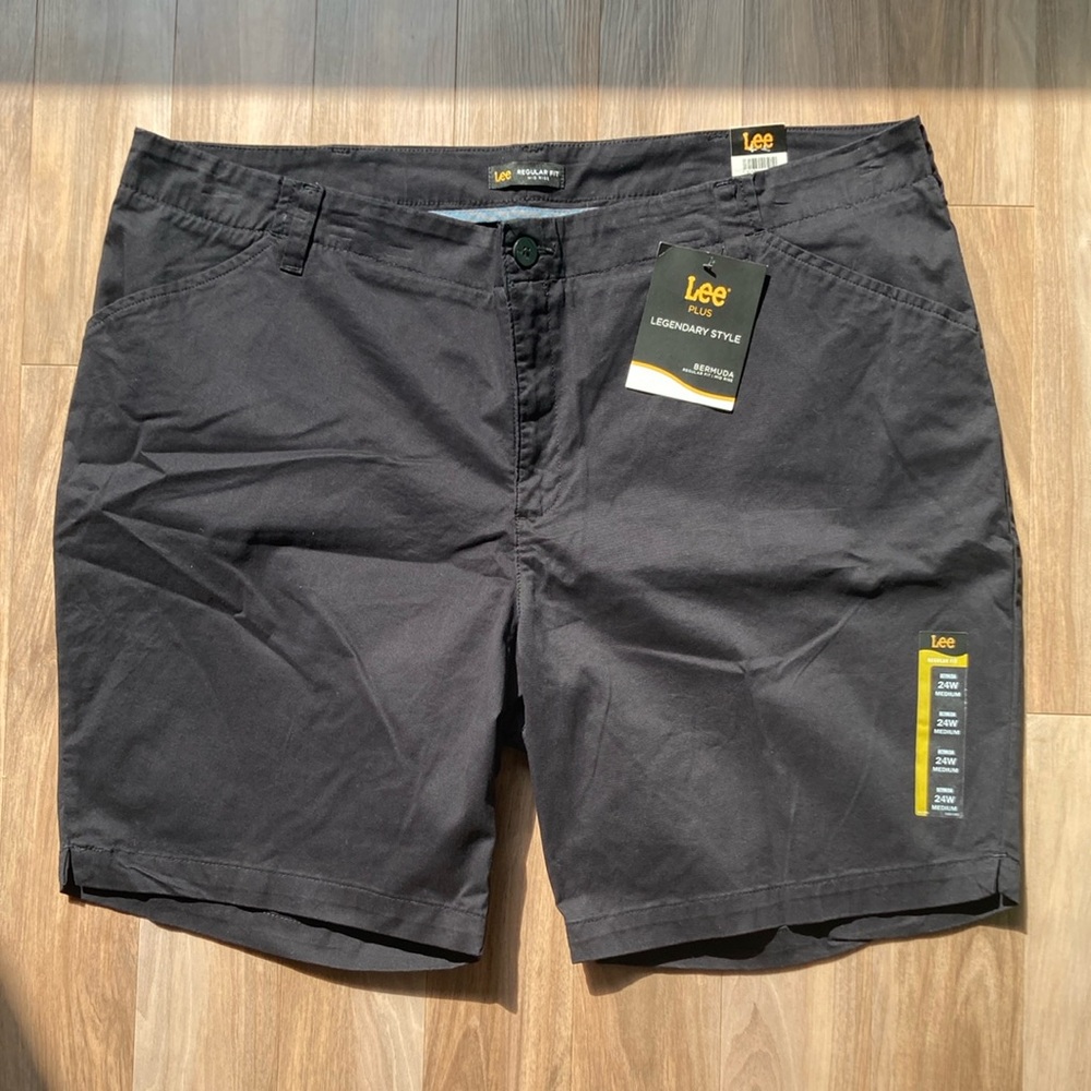 Lee black midrise Bermuda short regular fit legendary Style size 24W - Picture 5 of 17